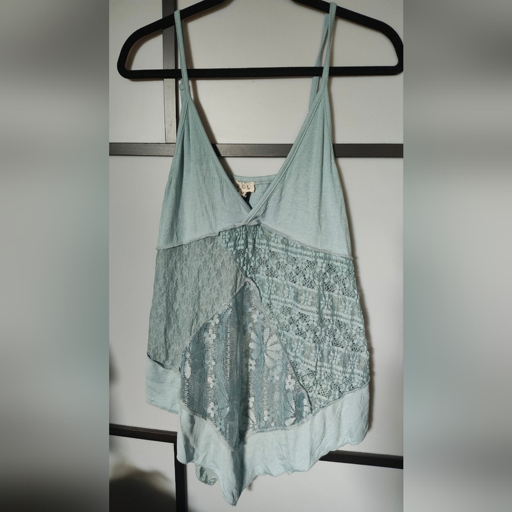 Light Blue Lace SheerTank Top!